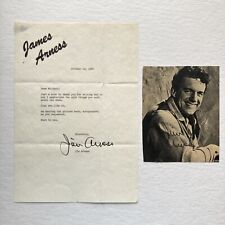 James Arness Autograph letter and paper photo 1960 Gunsmoke How the West Was Won picture