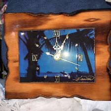 Shellac Vintage Wooden Clock Hawaii ~WORKS GREAT  picture