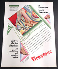 Art Deco Firestone Shoe Ad Sexy Pin Up  1920s Mauboussin Jewelry Reverse picture