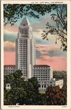 c1930s LOS ANGELES California Postcard CITY HALL Bird's-Eye View / Unused picture