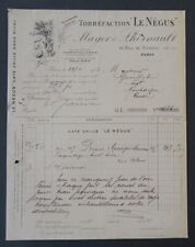Invoice 1913 TORREFACTION LE NEGUS MAYER LHERNAULT PARIS old bill invoice 5 picture
