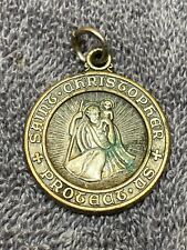 Vintage 1960's St. Christopher Protect Us Medal To OB From Bishop Choi picture