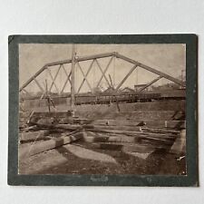 Antique Cabinet Card Photograph Train Shawmut Railroad Bridge Coal PA picture