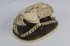 Large good luck SCARAB with the Egyptian ANKH ( key of life ) and doctor Anubis picture
