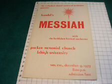 vintage Show Poster: HANDEL'S MESSIAH at Lehigh University dec 9, 1973 picture