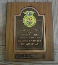 Vintage Plaque E.J. Graf Ford Dealership Winters CA FFA Future Farmers America picture