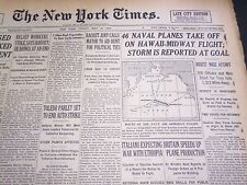 1935 MAY 10 NEW YORK TIMES - 46 NAVAL PLANES OFF ON HAWAII - NT 4878 picture