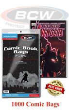 1000 BCW Thick Comic Book Bags Sleeve For Modern/Current Book 2 Mil Safe Storage picture