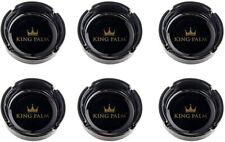 King Palm | Round Glass Ashtray Black | Glass Cigarette Ashtray | 6 Pack Display picture