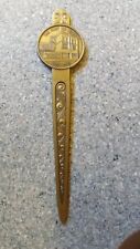  1893-1993 ANTIQUE COMMERATIVE BRONZE LETTER OPENER:  HOME LOAN BANK OF FT WAYNE picture