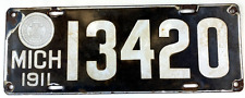 Michigan 1911 Old License Plate Porcelain Auto Tag Vintage Wall Decor Collector picture