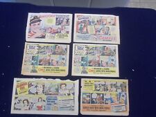 1950'S MOVIE STAR CAMELS COLOR COMICS ADS - LOT OF 6 - NP 5266 picture