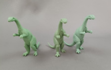 Marx Plateosaurus Dinosaurs Green Plastic Vintage Prehistoric Playset Lot of 3 picture