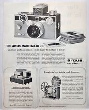 1958 Argus Camera Projector Match-Matic C-3 Slide Movie Vtg Print Ad Man Cave picture