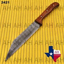 Medieval Seax Knife Custom Made Hand Forged Damascus Steel Viking Sax W/SHEATH picture
