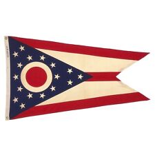 Vintage Cotton Ohio State Flag Old Cloth American Textile Art Decor Buckeye USA picture