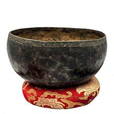 Vintage Oxidized Patina Hand Beaten Hammered Singing Bowl Tibetan Sound Healing picture