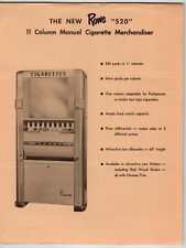 Rowe Model 520 Cigarette Vending Machine Flyer 1953 Promo Art 8.5