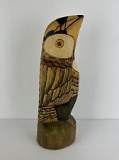 Olga Fisch Sculpture Bird Equador Wood Hand Carved 15in picture