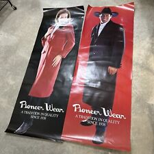 Lot Of 2 - 58”x21” Vintage Pioneer Wear Albuquerque Western Clothing Posters picture