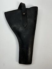 ORIGINAL 1916 WW1 BRITISH  P14 OPEN-TOP PISTOL HOLSTER, MODIFIED Black Leather picture