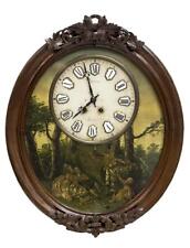 Antique Clock, French Biaritz Time & Strike Painted Wall Clock,1800s, Gorgeous picture