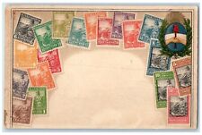 Republic Of Argentina Postcard Colorful Stamps Chicago IL 1923 Posted Vintage picture