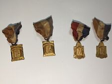 4 Vintage Long Bow Archery Marksman Awards Red White And Blue M.B.H.  picture