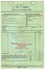 1984 invoice Air Control Heating & Air Conditioning ac business Charlotte NC picture
