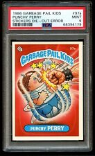 1986 Garbage Pail Kids PUNCHY PERRY *DIE CUT ERROR* #97a PSA 9 MINT - VERY RARE picture