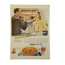 1942 Campbells Soup Vintage Print Ad Lets Have Beef Soup Tonight Im Hungry picture