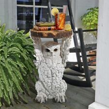 White Snowy Owl Hedwig Magical Mail Carrier Sculptural Side Occasional Table picture