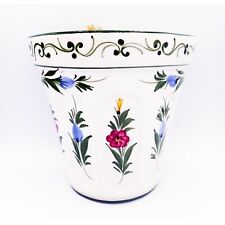 Wall Pocket Hand Painted Ceramic Indoor Planter Floral Vintage Portugal 7 Inch picture