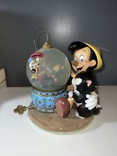 Vintage Disney Pinocchio and Figaro Magic Musical Snow Globe Plays Brahm's Waltz picture