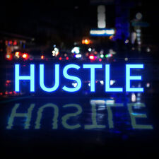 Blue HUSTLE USB LED Neon Sign Lights Wall Hanging Sign Lamp Bar Party Decor picture