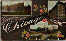 Early 1900s Greetings from Chicago, IL Multiview Postcard  picture
