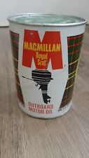 Very RARE Vintage MACMILLAN ROYAL SCOT OUTBOARD MOTOR OIL  QUART CAN FULL  picture