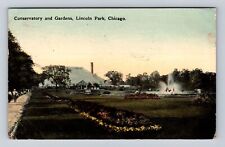 Chicago IL-Illinois Conservatory & Gardens, Lincoln Park, Vintage c1915 Postcard picture
