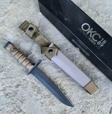 Vintage OKC Knife Army Ontario Knife Co Bayonet + Sheath Scabbard Military USA picture