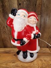 Vintage Decorative Outfit Santa Claus And Mrs Claus Blow Mold 12 Inches WORKS picture