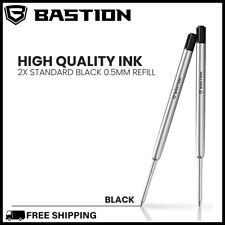 BASTION PENS INK REFILL REPLACEMENT CARTRIDGE Bolt Action Pen Fine Tip Black 2X picture