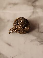 Vintage Rose Flower Gold Tone Lapel Pin Hat Pin Tie Tack picture
