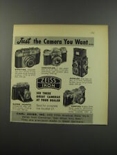 1955 Zeiss Camera Ad - Contina; Contaflex; Ikoflex; Super Ikonta; Contax picture