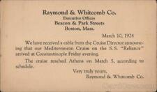 Steamer Dispatch from Raymond & Whitcomb Company Postcard Vintage Post Card picture
