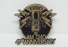 KRDO AM 1240 45th Anniversary Microphone gold tone Vintage Lapel Pin picture