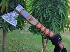 Handmade Beautiful  Design Carbon Steel Blade Viking Throwing Axe Olive Wood picture