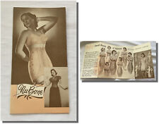 Vintage 1930s Fold Out Nu Bone Corset Advertising Pamphlet w Awesome Graphics picture