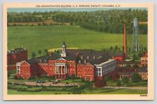 Columbia South Carolina US Veterans Facility Admin Building Linen Postcard picture