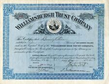 Williamsburgh Trust Co. signed by Brayton Ives - Autographed Stocks & Bonds picture