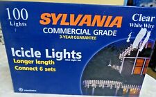 New Sylvania 100 Icicle Light Set Commercial Grade picture